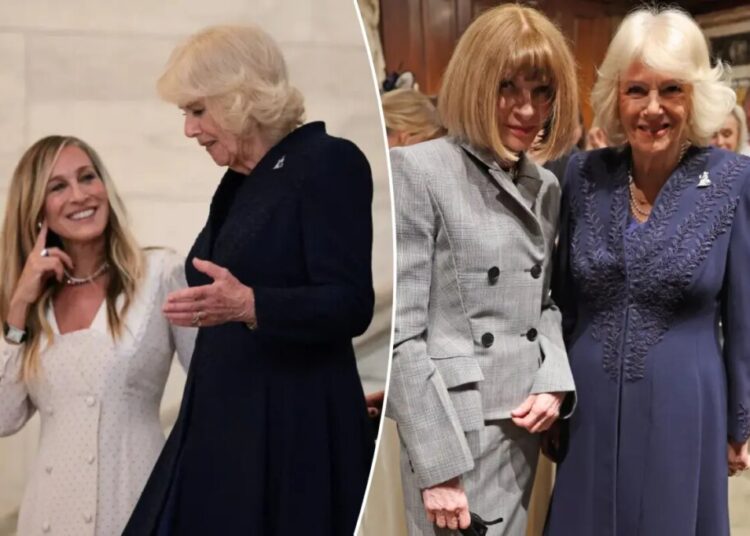 Queen Camilla has ‘Sex and the City’ moment hanging out with Sarah Jessica Parker, Anna Wintour at NYC’s iconic library