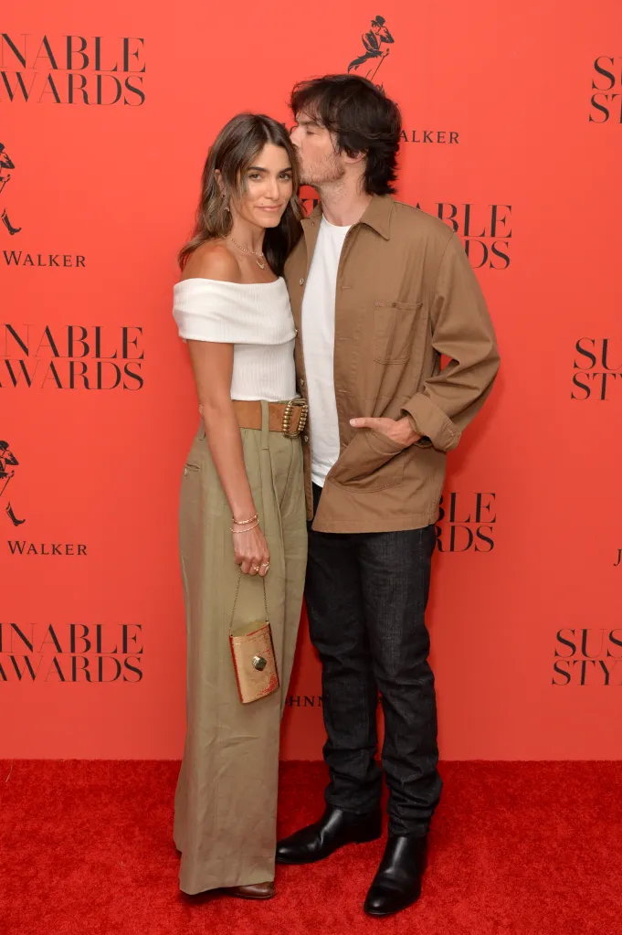 Nikki Reed and Ian Somerhalder pose for a photo at Maison de Mode's Sustainable Style Awards.
