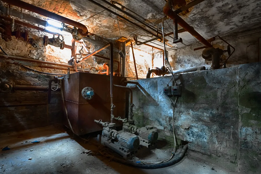 Old pipes in an old building. 