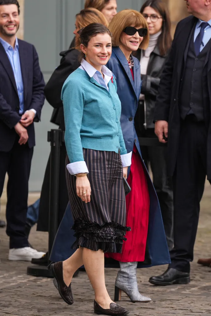 Chloe Malle and Anna Wintour arriving at the Celine Fashion Show.