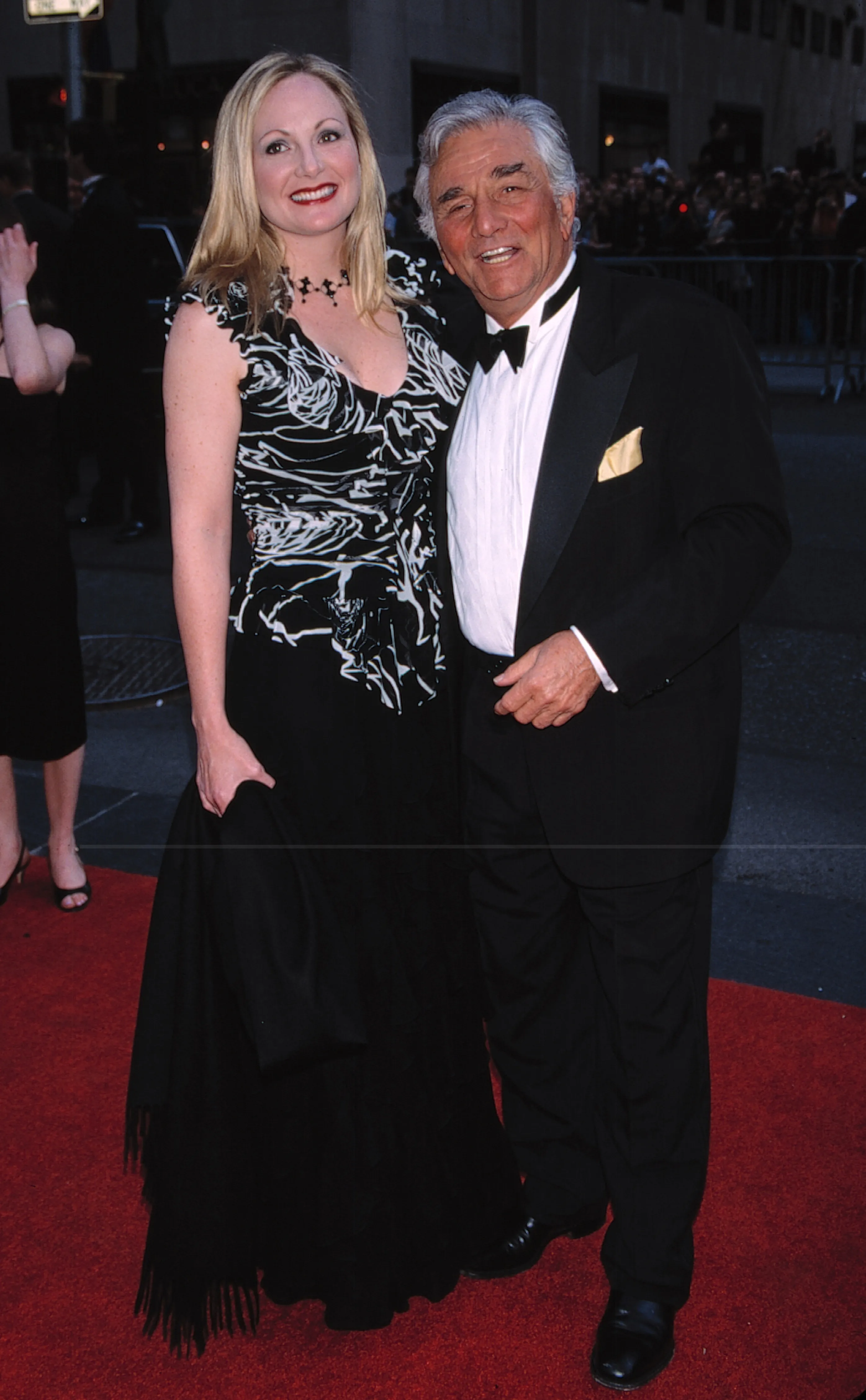 Peter Falk posing with his daughter at the 2002 NBC 75th Anniversary in New York City.
