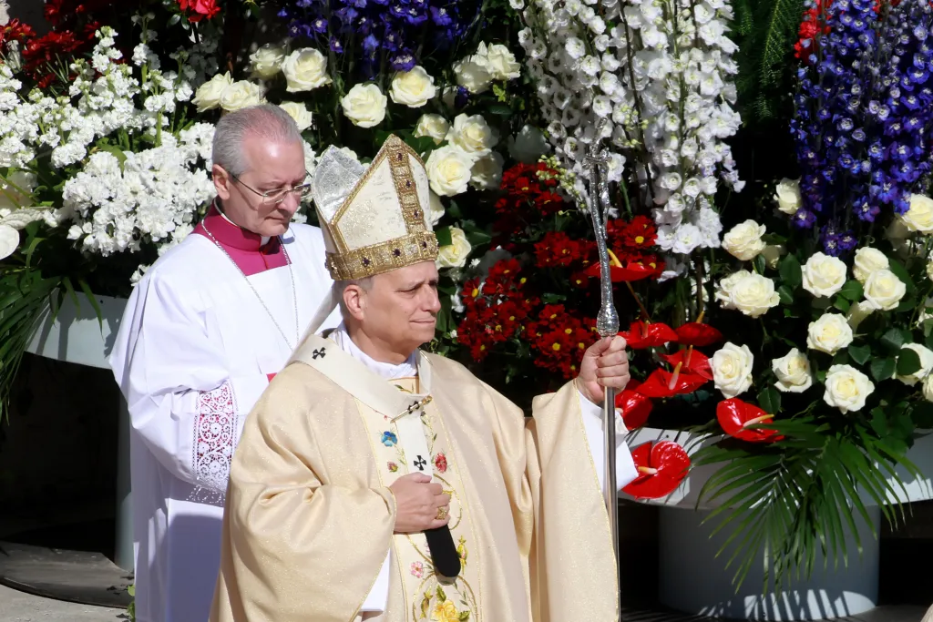 Pope Leo XIV presides over his first Easter Mass in St. Peter's Square on April 5, 2026.