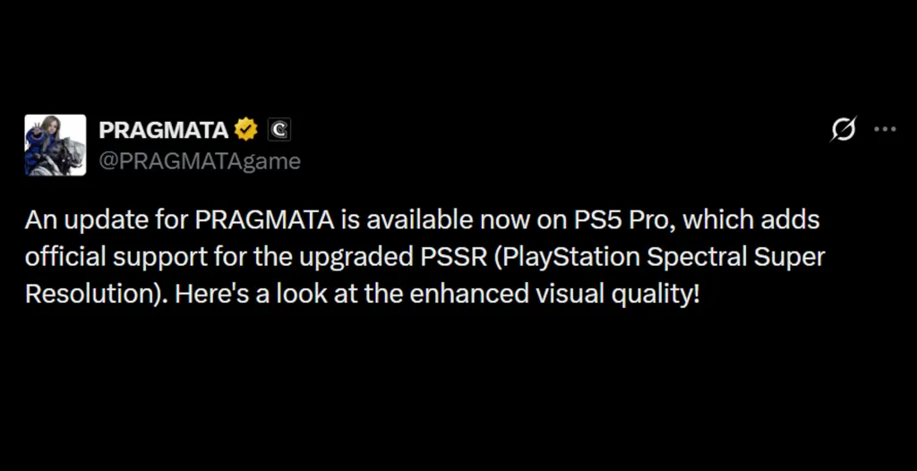 Pragmata Update PSSR Announced
