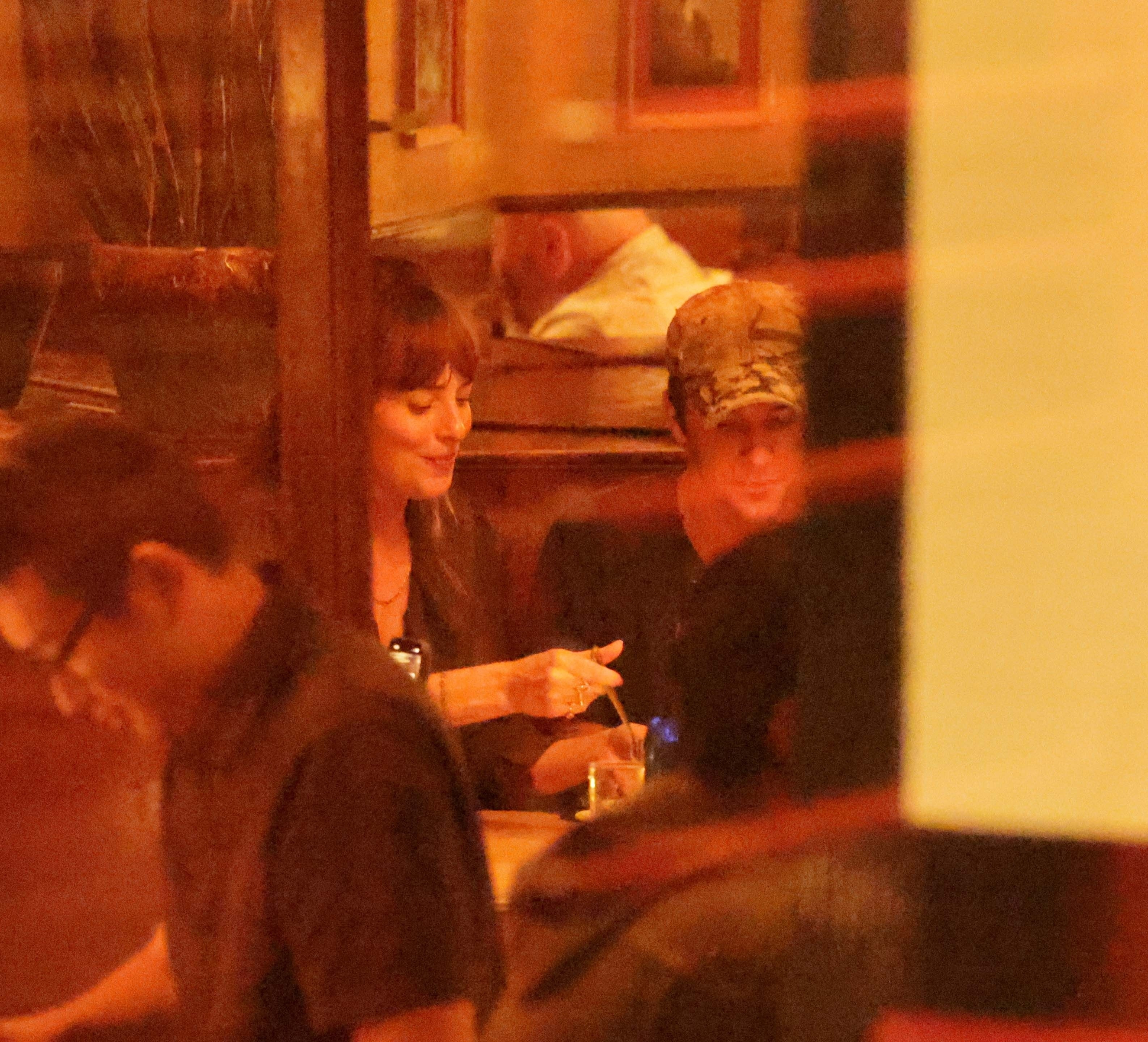 Dakota Johnson and Role Model at dinner with friends in Los Feliz.