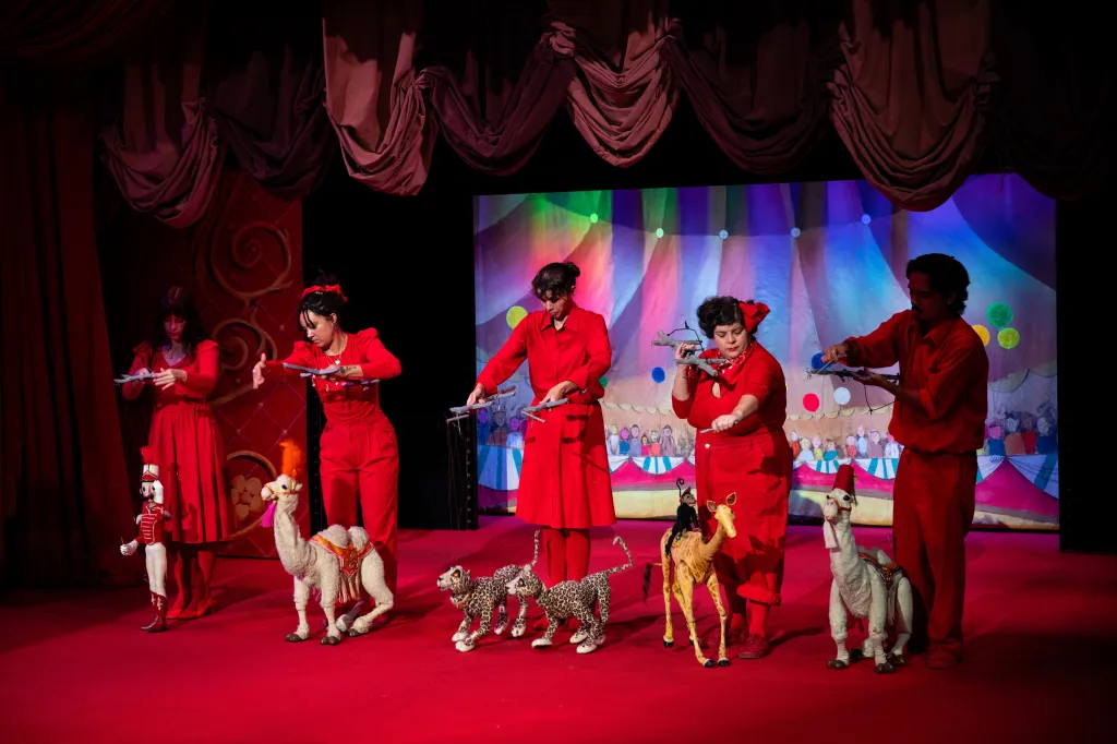 Puppeteers performing 