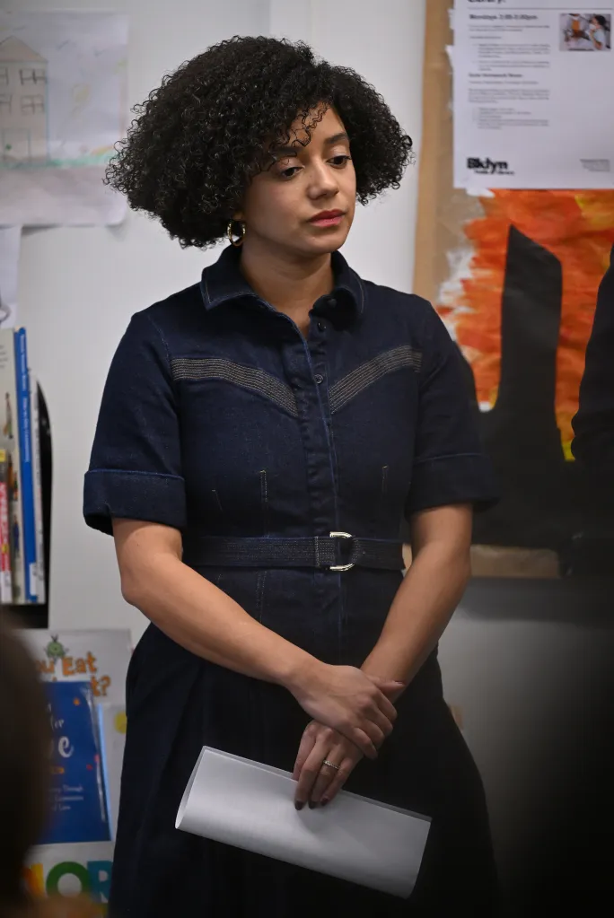 Catherine Da Costa, head of the Mayor’s Office of Appointments, speaking at an event.