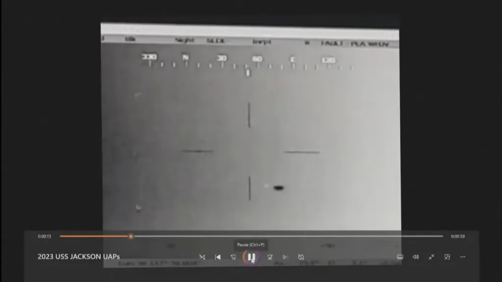 A video shows a UFO that was detected by the US military, released by the House Oversight Committee.