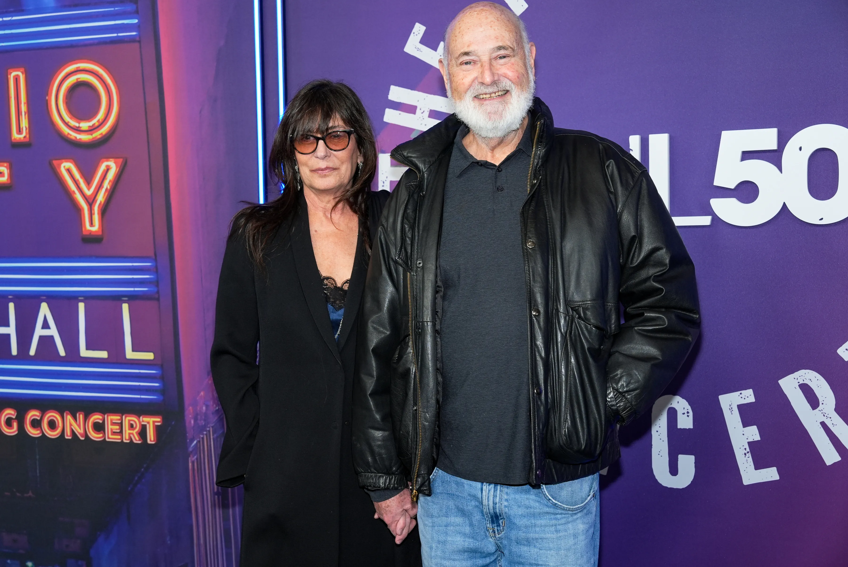 Rob Reiner and Michele Singer Reiner on the red carpet at Radio City Music Hall.