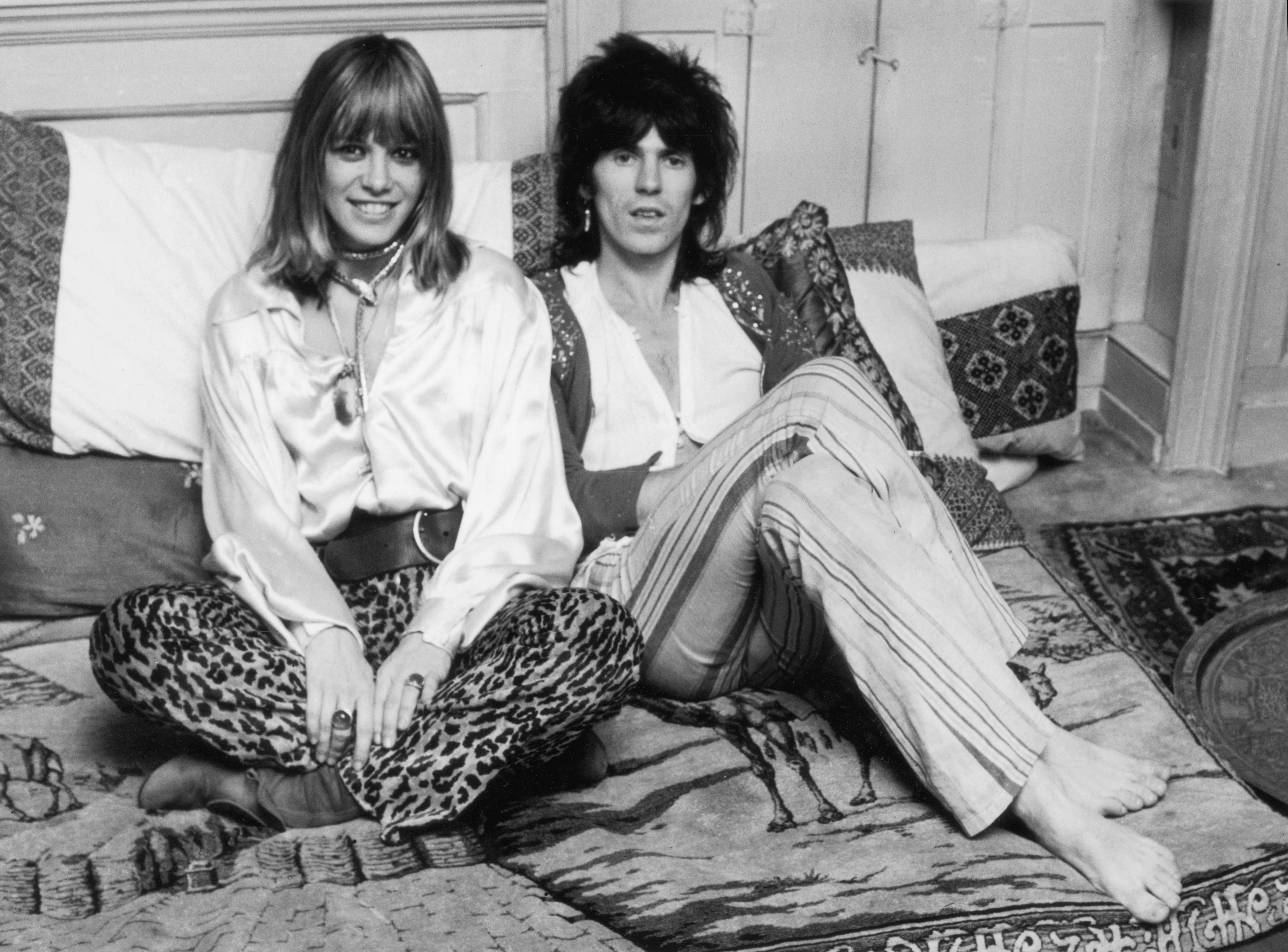 Rolling Stone Keith Richards and his girlfriend Anita Pallenberg, 9th December 1969.