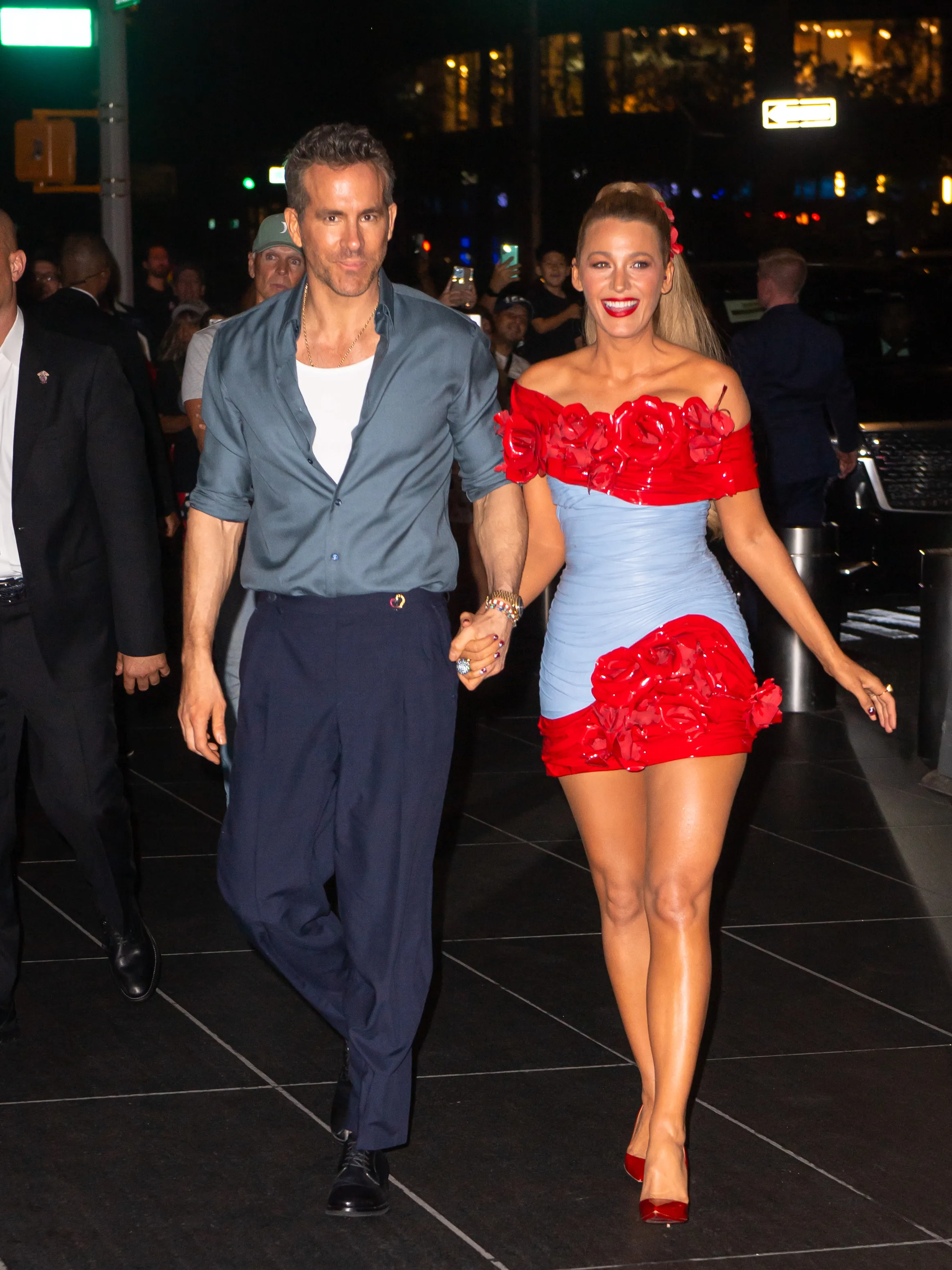 Ryan Reynolds and Blake Lively are seen arriving at the Jazz Center for the