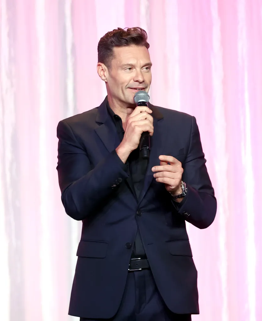 Ryan Seacrest speaking onstage at the 27th Annual UCLA Jonsson Cancer Center Foundation’s “Taste for a Cure” event.