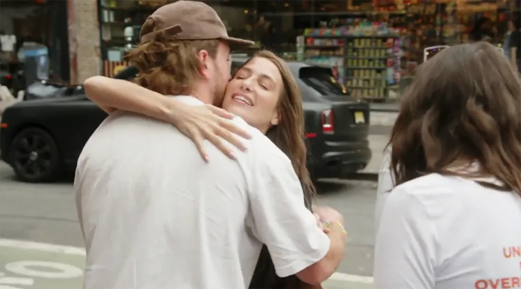 Amanda Batula hugging West Wilson.