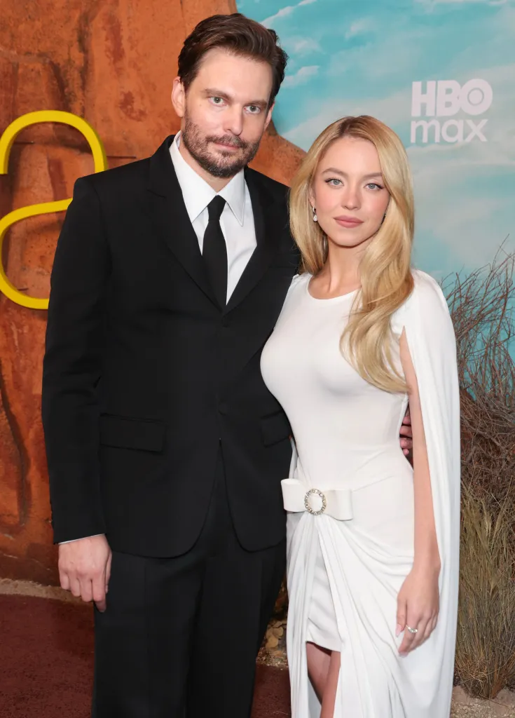 Sam Levinson and Sydney Sweeney posing at the 