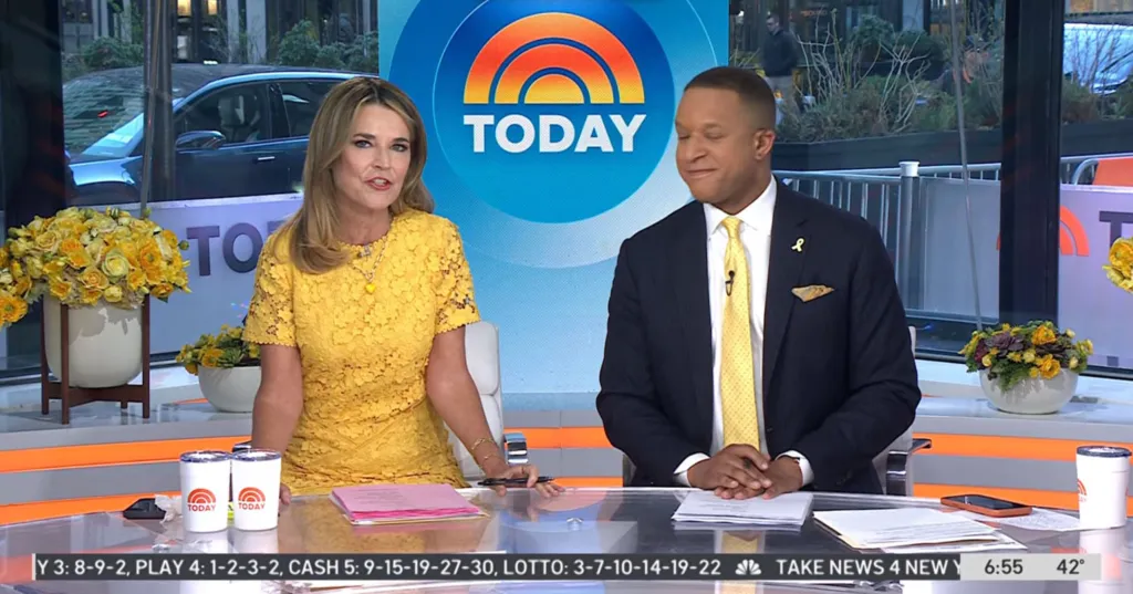 Savannah Guthrie and Craig Melvin on the TODAY show set.