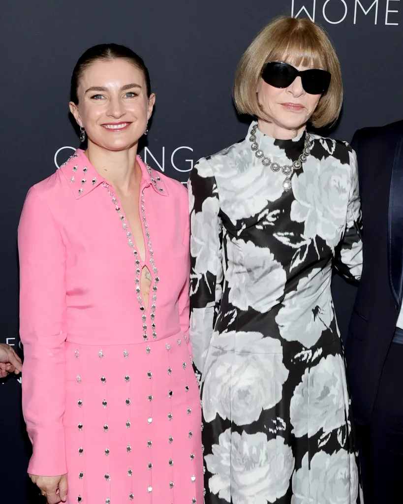 Chloe Malle and Anna Wintour pose together at an event.