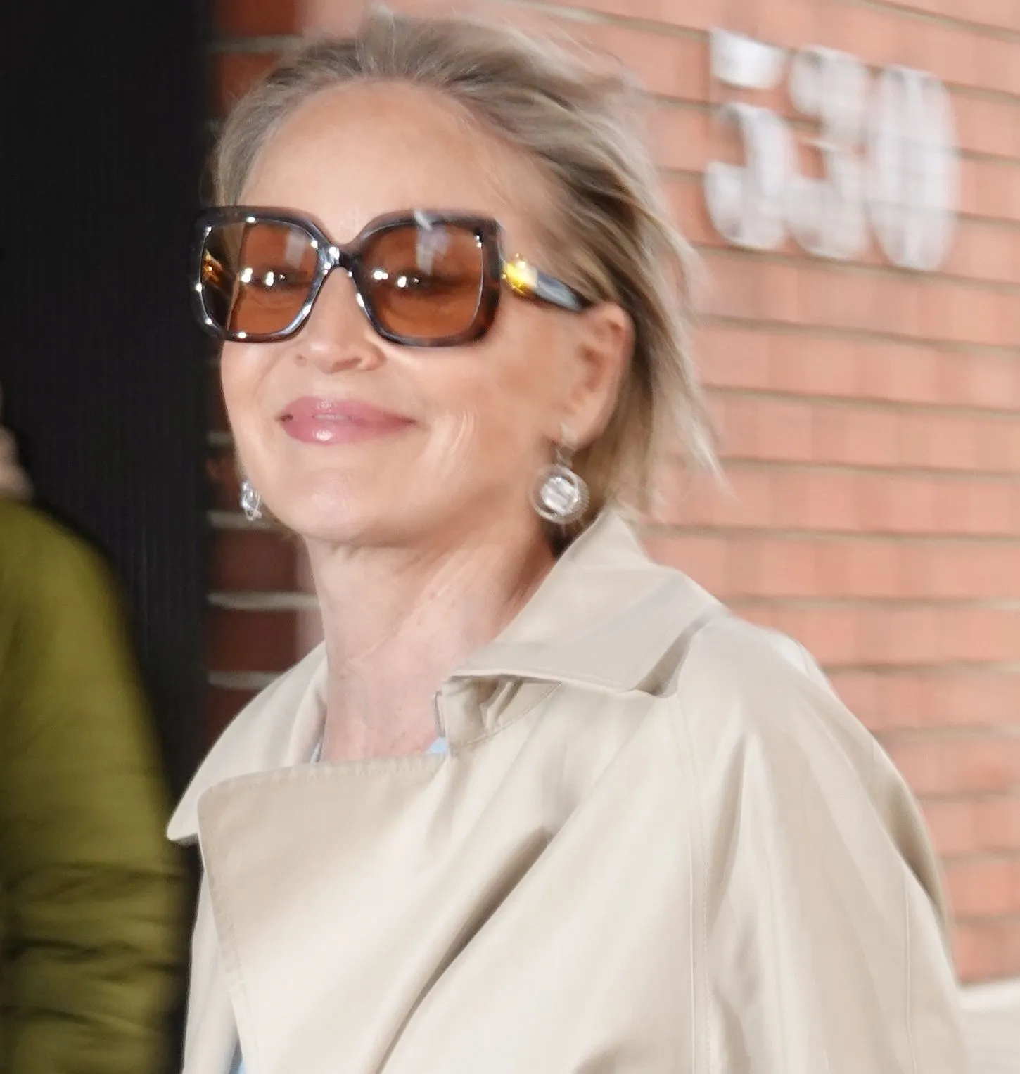 Sharon Stone arrives at CBS Studios in New York on March 30, 2026.