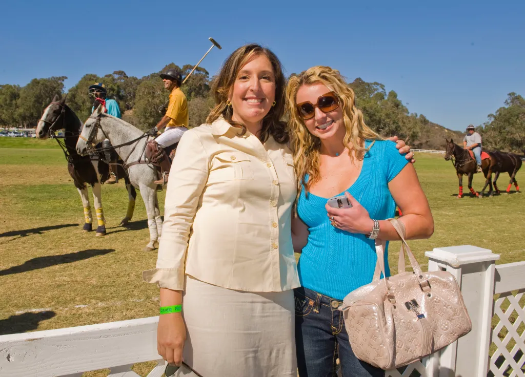 Britney Spears and attorney Blair Berk posing together at a Polo in the Palisades event.