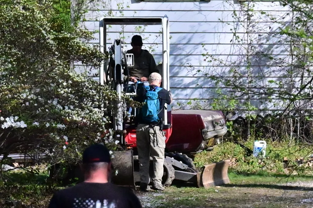 Police outside the house. 