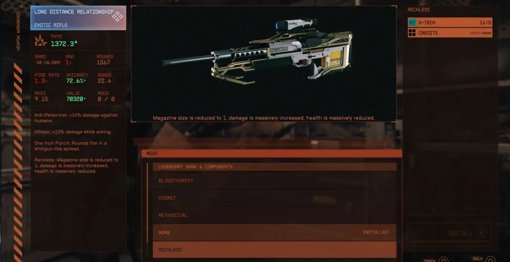 Starfield Exotic Weapon