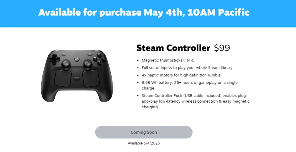 Steam Controller Release Date Confirmed