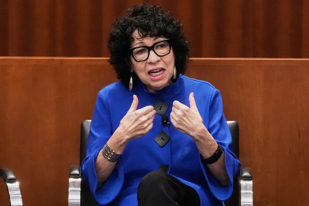 Supreme Court Justice Sonia Sotomayor speaks at an event at New York Law School on Sept. 16, 2025.