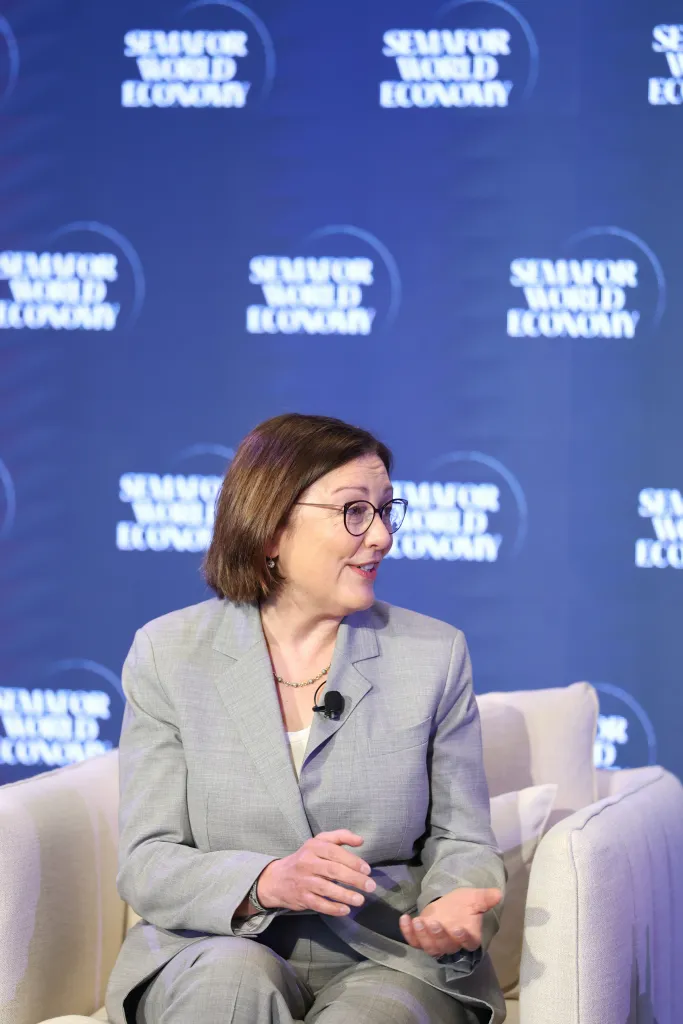 Congresswoman Suzan DelBene speaking at the Semafor World Economy 2026 event.