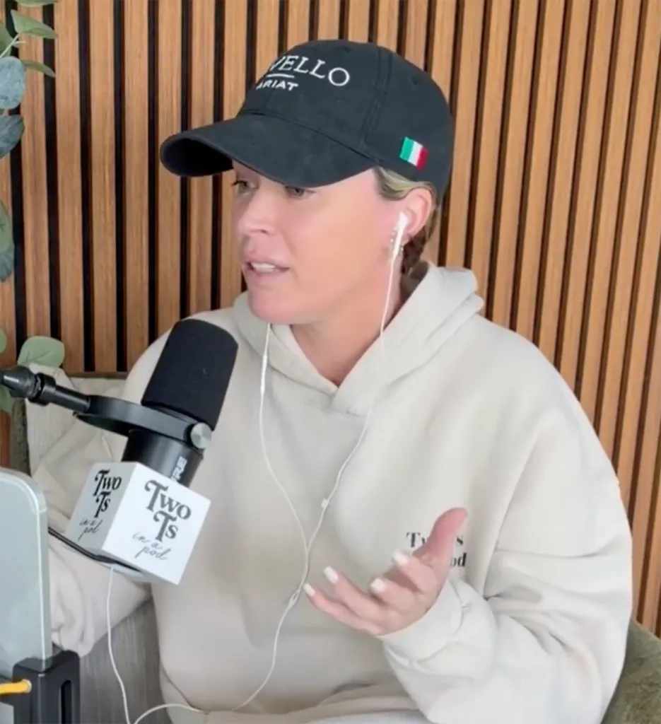 Teddi Mellencamp speaking into a microphone for 