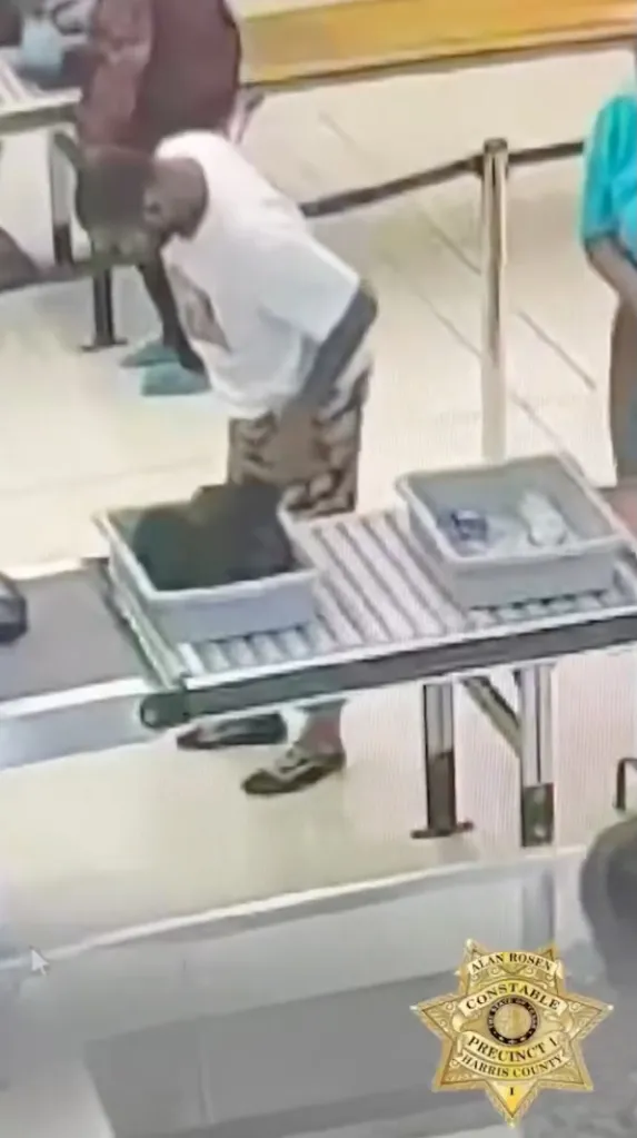 Earl Gerald dropping a bag of weed at court security.