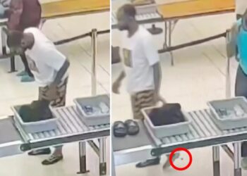 Texas dope seen in head-shaking video dropping bag of weed on floor while heading to court