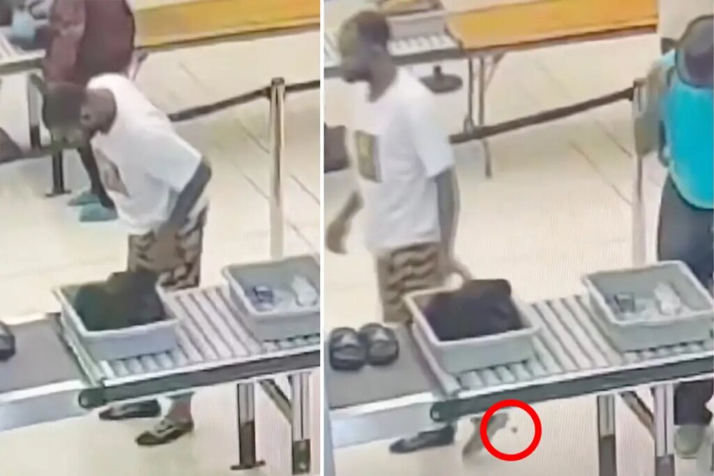 Texas dope seen in head-shaking video dropping bag of weed on floor while heading to court