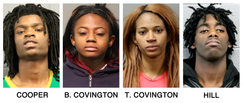 Tesfaye Cooper, Brittany Covington, Tanishia Covington and Jordan Hill 