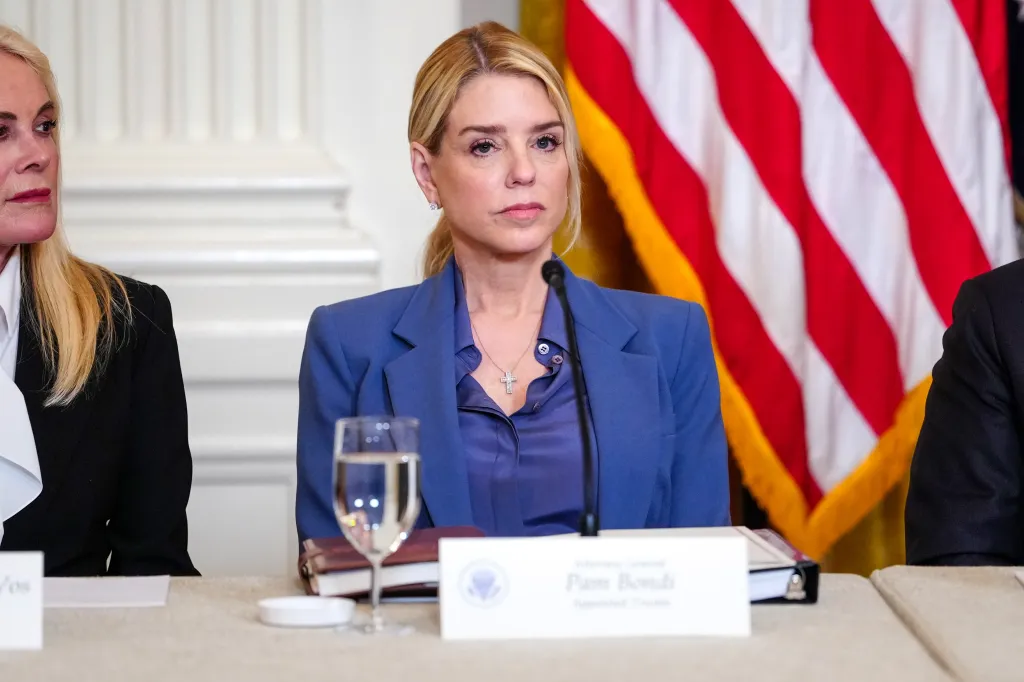 Pam Bondi during a meeting at the White House.