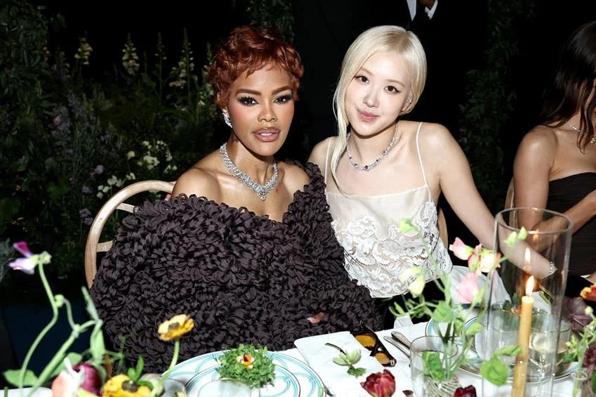 Teyana Taylor and Rosé at the Tiffany & Co. launch of Blue Book 2026: Hidden Garden at Park Avenue Armory on April 16, 2026 in New York City. Source: Getty