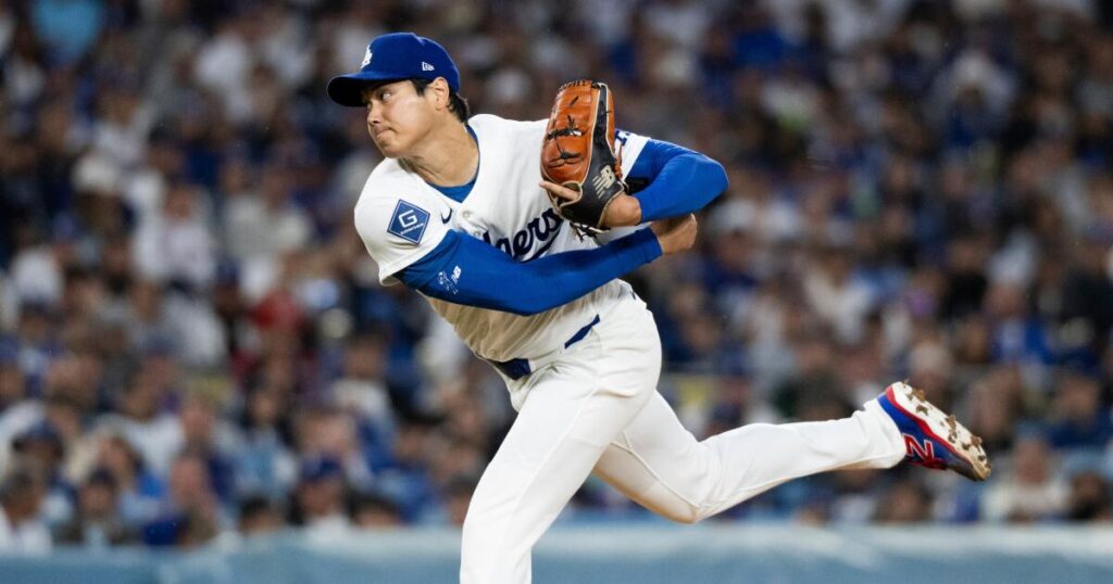 Shohei Ohtani battles through the rain to throw a one-hit gem in Dodgers’ win