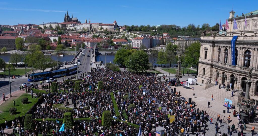 Czech students protest a government plan to overhaul funding for public media