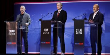 Candidates for governor scrap in fiery debate that may grab voter attention, finally