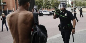 Activists suing LAPD allege officer shot foam rounds at their groins at point-blank range