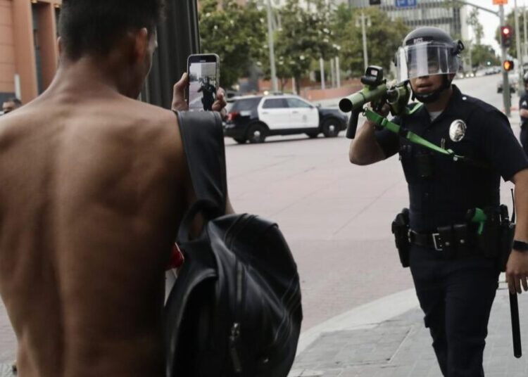 Activists suing LAPD allege officer shot foam rounds at their groins at point-blank range