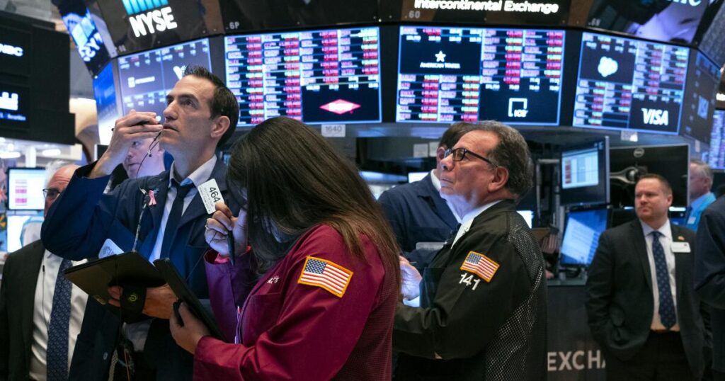 Stocks fall on a shaky Wall Street as Brent oil briefly barrels above $107