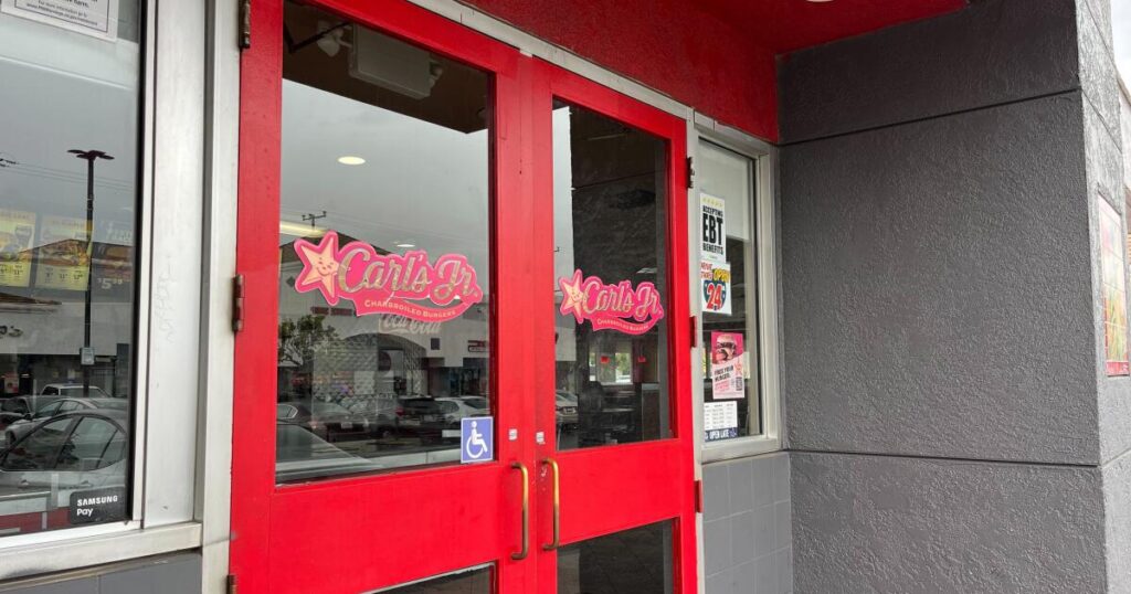 Workers protest at Carl’s Jr. in North Hollywood for protection from violent customers