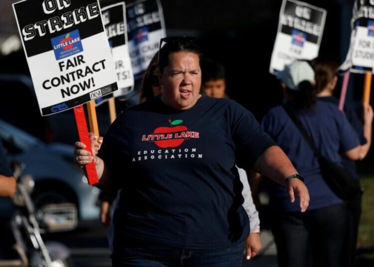 The prolonged Little Lake teachers strike takes on outsize, statewide significance