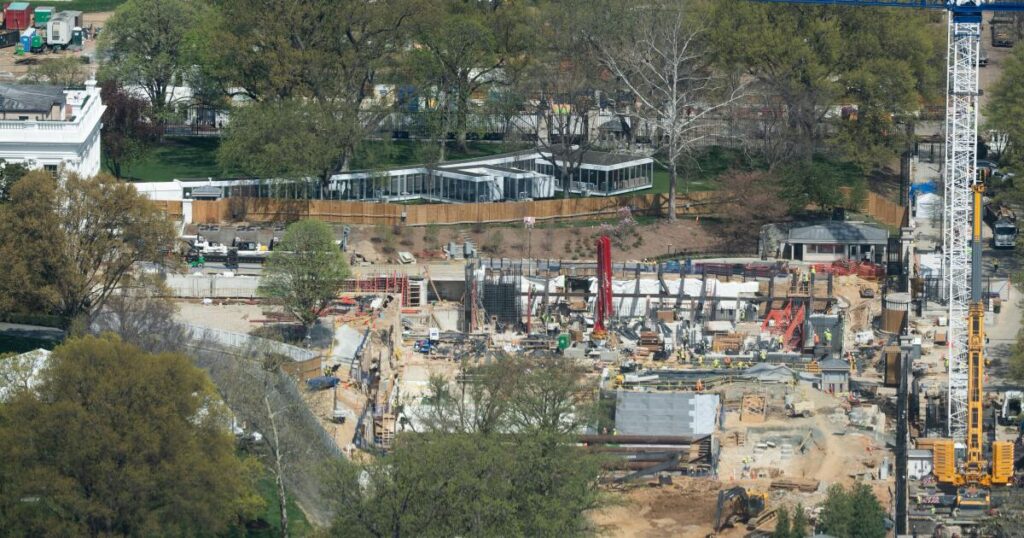 Construction on Trump’s White House ballroom can continue for now, appeals court says