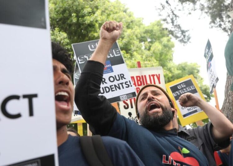 A California school district is having its first teachers strike in 150 years