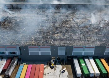 Ontario warehouse arson suspect posted live video showing fire being ignited. Police investigating video