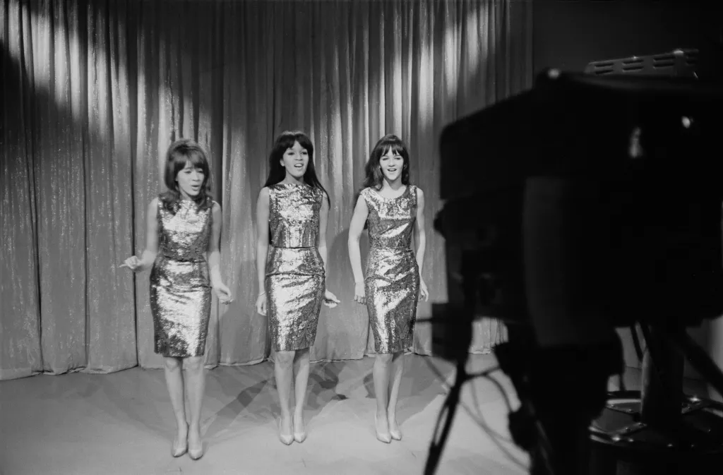 The Ronettes performing on the 'Lunch with Soupy Sales' television show.