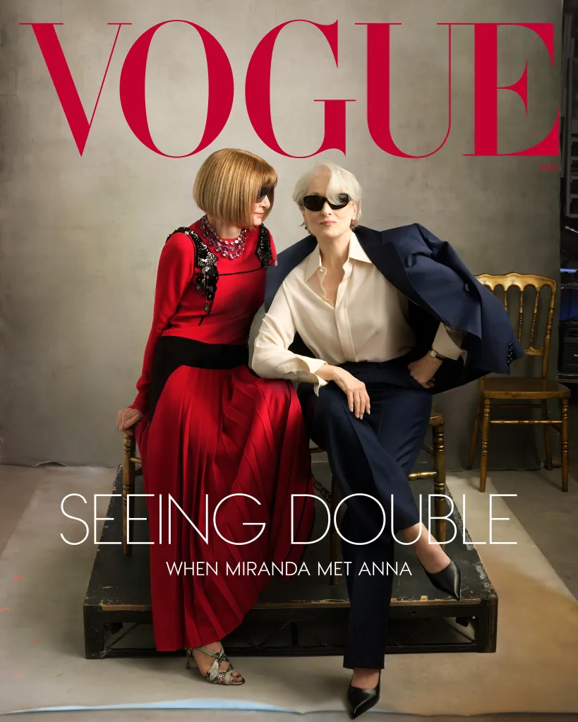 Meryl Streep and Anna Wintour on the cover of Vogue Magazine