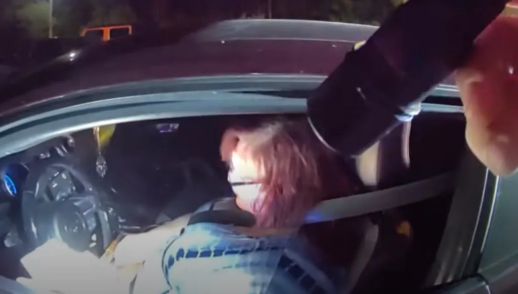 Kami Ellis, 52, was pulled over in Tampa by a deputy with the Hillsborough County Sheriff's Office on Sunday at 12:30 a.m. after the officer noticed her vehicle traveling the wrong way and saw her jump a curb.