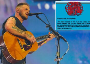 Zach Bryan ‘forced’ to cancel Oklahoma show over ‘extreme and dangerous weather’ threat