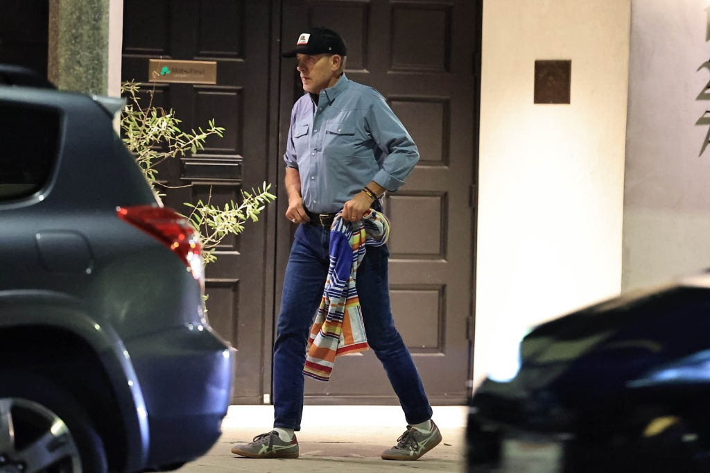 Hunter Biden leaving Matsuhisa restaurant in Los Angeles.
