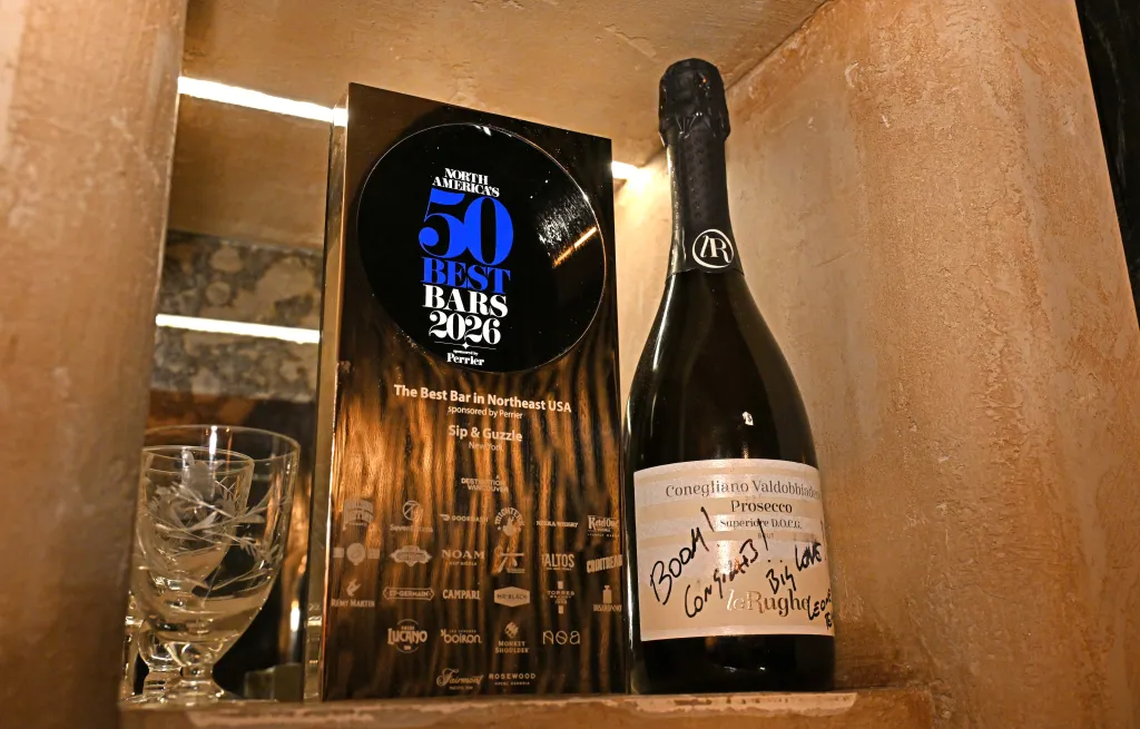 A black award plaque for 